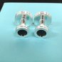 TIFFANY AND CO. ~ PALOMA PICASSO ~ CUFF LINKS ~ CARBON FIBER IN SILVER ~ SOPHISTICATED ~ MODERN !!