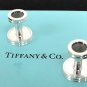 TIFFANY AND CO. ~ PALOMA PICASSO ~ CUFF LINKS ~ CARBON FIBER IN SILVER ~ SOPHISTICATED ~ MODERN !!