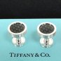 TIFFANY AND CO. ~ PALOMA PICASSO ~ CUFF LINKS ~ CARBON FIBER IN SILVER ~ SOPHISTICATED ~ MODERN !!