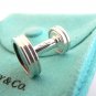 TIFFANY AND CO. ~ PALOMA PICASSO ~ CUFF LINKS ~ CARBON FIBER IN SILVER ~ SOPHISTICATED ~ MODERN !!