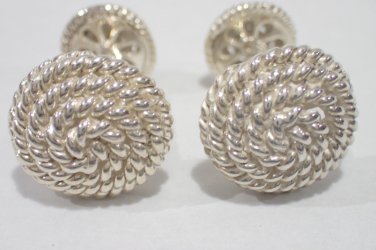 TIFFANY AND CO. ~ CUFF LINKS  NAUTICAL COLLECTOR SERIES ~ SILVER ROPE ~ ULTRA RARE ~