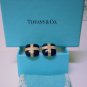 TIFFANY AND CO. CUFF LINKS ~ RARE ~ 14 K GOLD OVER BLACK ONYX ~ BOX AND POUCH