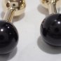 TIFFANY  AND CO.  CUFF LINKS ~14 K YELLOW GOLD AND ONYX BARBELL  STYLE ~ RARE ~
