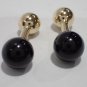 TIFFANY  AND CO.  CUFF LINKS ~14 K YELLOW GOLD AND ONYX BARBELL  STYLE ~ RARE ~