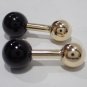 TIFFANY  AND CO.  CUFF LINKS ~14 K YELLOW GOLD AND ONYX BARBELL  STYLE ~ RARE ~