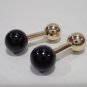 TIFFANY  AND CO.  CUFF LINKS ~14 K YELLOW GOLD AND ONYX BARBELL  STYLE ~ RARE ~