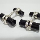 TIFFANY AND CO, CUFF LINKS ~ ONYX AND 925 SOLID SILVER ~ RARE ~ NEAR MINT !!