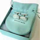 TIFFANY AND CO, CUFF LINKS ~ METROPOLIS ~ 925 SOLID SILVER ~ BOX AND POUCH ~ EXCELLENT !!!