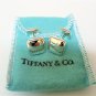 TIFFANY AND CO. CUFF LINKS ~ SQUARE BUTTON - WEDDING ~ 925 STERLING ~ BOX AND POUCH ~ EXCELLENT !!!