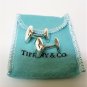 TIFFANY AND CO. CUFF LINKS ~ SQUARE BUTTON - WEDDING ~ 925 STERLING ~ BOX AND POUCH ~ EXCELLENT !!!