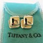 TIFFANY AND CO. CUFF LINKS ~ SQUARE BUTTON - WEDDING ~ 925 STERLING ~ BOX AND POUCH ~ EXCELLENT !!!