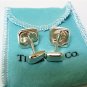 TIFFANY AND CO. CUFF LINKS ~ SQUARE BUTTON - WEDDING ~ 925 STERLING ~ BOX AND POUCH ~ EXCELLENT !!!