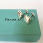 TIFFANY AND CO. CUFF LINKS ~ SQUARE BUTTON - WEDDING ~ 925 STERLING ~ BOX AND POUCH ~ EXCELLENT !!!