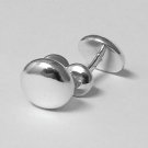 TIFFANY AND CO, CUFF LINKS ~ ROUND BUTTON ~ 925 SOLID SILVER ~ BOX AND POUCH ~ EXCELLENT !!!