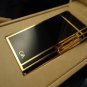 CARAN d ACHE LIGHTER ~ CHINA  LACQUER BLACK ~  18 K GOLD LIGHTER ~ STUNNING !