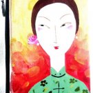iPurse® Hand Painted on silk-Tai Tai Green-Pouch/Wallet/ Phone case/evening purse