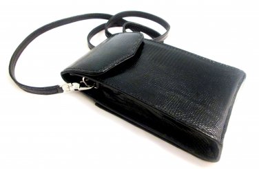 iPurse&Acirc;&reg; Genuine Black Lizard Leather Phone case/Wallet/Evening purse