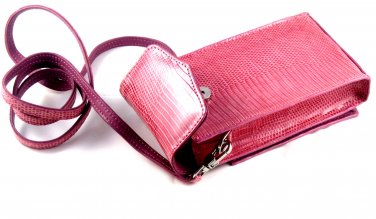 iPurse&Acirc;&reg; Genuine Pink Lizard Leather Phone case/Wallet/Evening purse