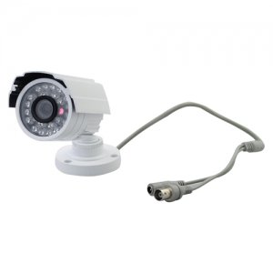 CCTV Video Camera with CMOS Sensor/LED Light - White