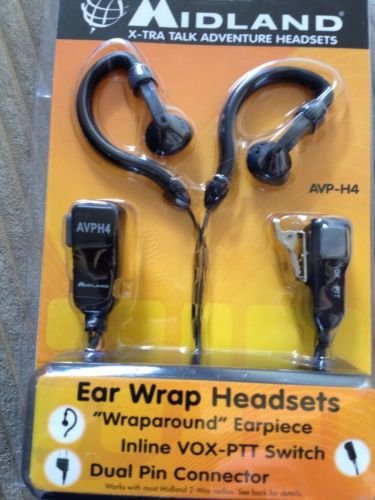 Midland AVPH4 Ear-Clip Headsets for Midland GMRS Radios (Pair)