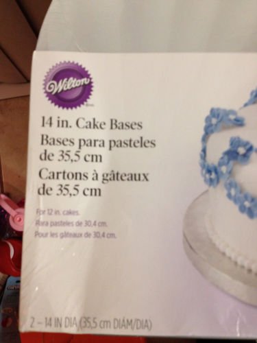 Wilton 14-Inch Round Silver Cake Base, 2-Pack