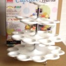 Imperial 4 Tier Plastic Cupcake / Dessert Stand Up To 24 Holder White Design New