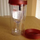 Red Top Vino2Go Double Wall Insulated Acrylic Travel Wine Tumbler w/Bonus Lid