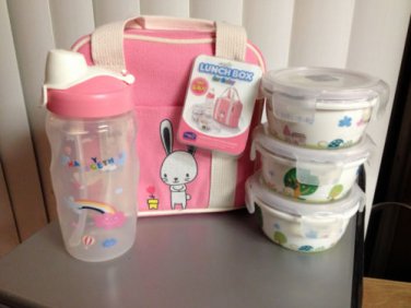 Lock&Lock Silby Ceramic Baby Lunch Box Set, Pink