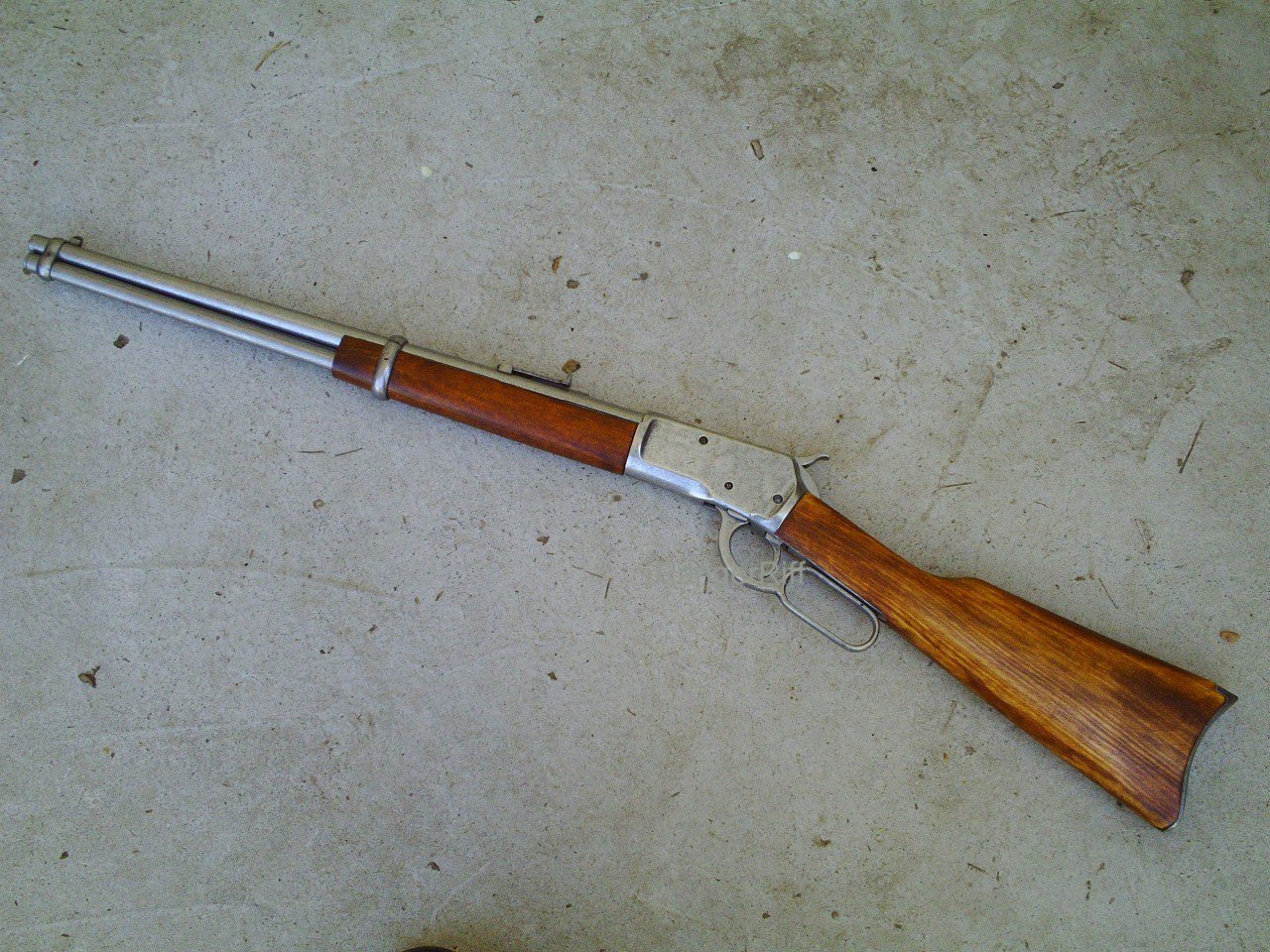 Replica 1892 Lever Rifle NON-FIRING Gun Cowboy Winchester SASS Silver ...