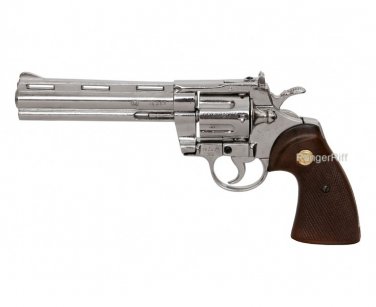 357 Magnum Nickel Colt Python Replica Pistol Walking Dead Zombie Killer Rick Grimes ACCURATE Prop