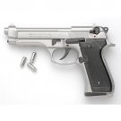 Beretta M92 Semi Automatic Blank Firing Gun Nickel Finish Replica