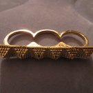 Golden Egyptian Plated Pyramid Triple Finger Fashion Ring