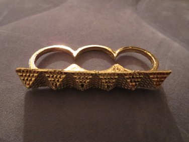 Golden Egyptian Plated Pyramid Triple Finger Fashion Ring