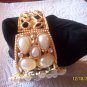 Pearl crystal bangle watch cuff