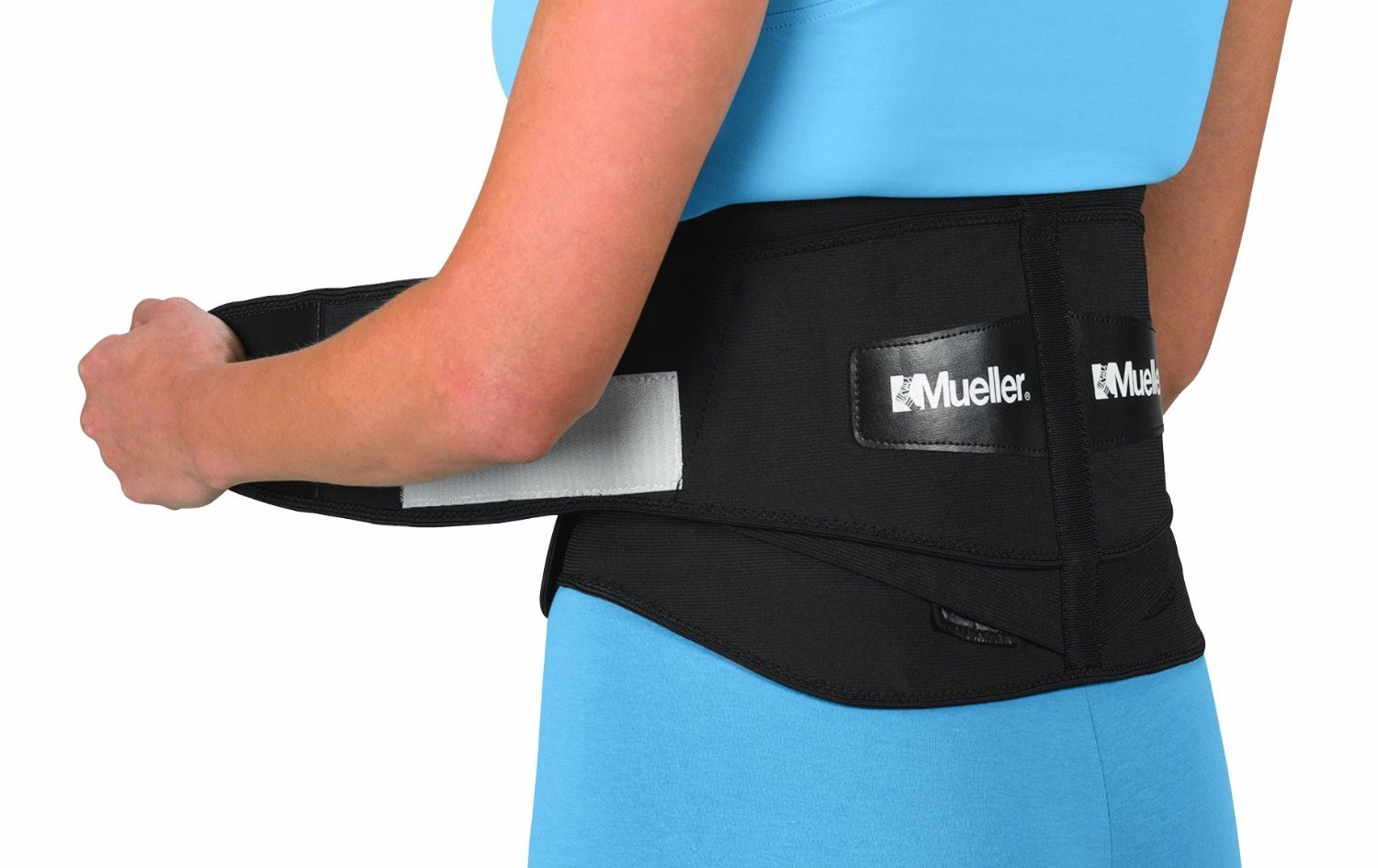 New Mueller Adjustable Back Brace, Black, One Size - Lumbar Support Lifting Belt