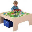 Train Set Table Wooden Locomotive Engine Travel Coach Car Bus Lorry Airplane