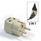 Universal 2 in 1 Schuko Plug Adapter Type E/F High Quality CE Certified RoHS Compliant WP-EF-GN
