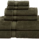 100-Percent Egyptian Cotton 725-Gram 6-Piece Towel Set, Moss