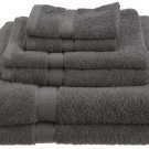 100-Percent Egyptian Cotton 725-Gram 6-Piece Towel Set, Gray
