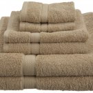 100-Percent Egyptian Cotton 725-Gram 6-Piece Towel Set, Driftwood