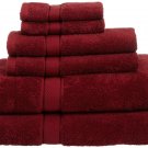 100-Percent Egyptian Cotton 725-Gram 6-Piece Towel Set, Cranberry