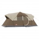 10 Person Hinged Door Tent Overhead Lighting System Fan Light Switch - Brown