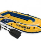 Three Man Blow Up Raft Inflatable Boat Oars Rivers Lakes New