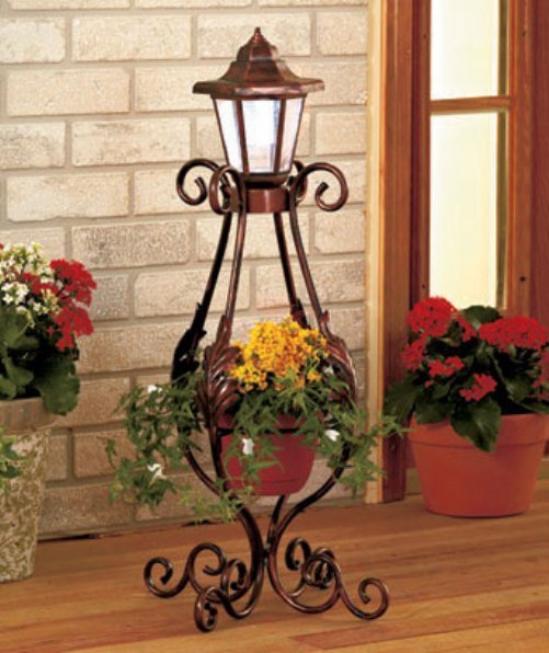 Solar Powered Garden Posts Lantern Light Deck Outdoors Patio Flower Pots New
