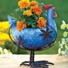 Ceramic Rooster Metal Animal Planter Outdoor Pot new Garden Flower