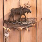Moose w/ Antlers  Wall Hook Keys Hat Jacket Hunter Lodge Cabin Decor