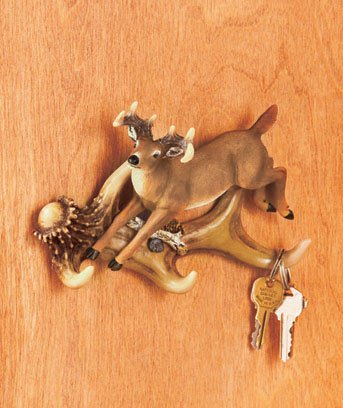 Deer Wall Hooks Keys Hat Jacket Hunter Lodge Cabin Decor