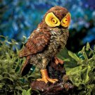 Solar Hooting Owl Motion Light Sensor Brown New Yard Garden Home