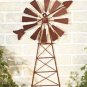 Metal Windmill Yard Art Spinner Stake Outdoor Rustic Copper Sun Dial New