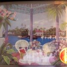 NEW 8'' X 6'' Painted Tile -- Cafe Table Tropical Scene